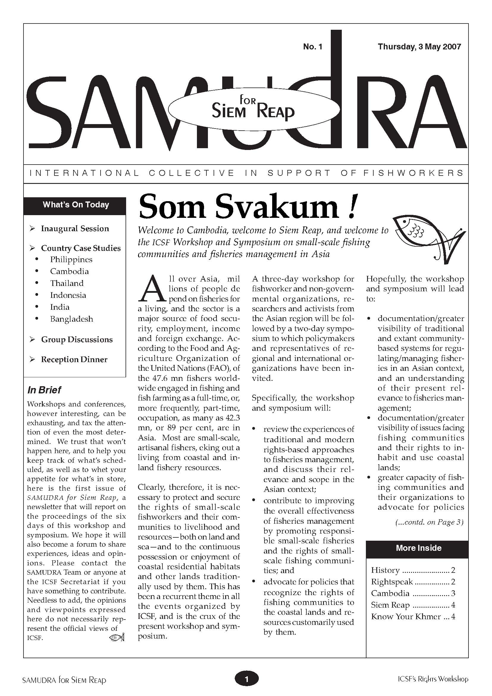 Samudra for SIEM REAP, May 2007